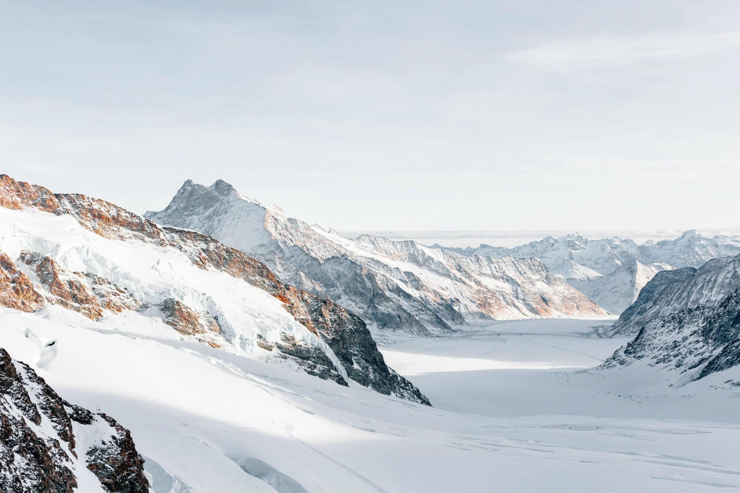 Snowy mountains.
